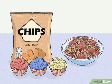 Step 1 Подготовьте и расставьте еду.